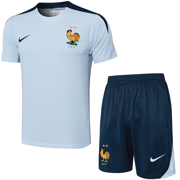 France maglia da allenamento uniforme da uomo azzurra kit da calcio abbigliamento sportivo tuta da calcio top maglia sportiva 2024-2025